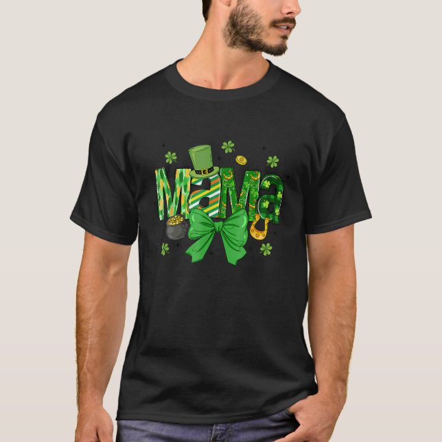 St Patrick's Day Mama Coquette Bow Mama Mutter T-Shirt (Vorderseite)