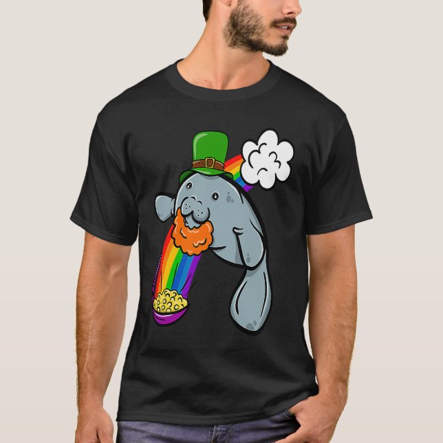 St Patrick's Day Manatee Leprechaun Cute  Boys Gir T-Shirt (Vorderseite)