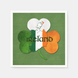 St. Patrick's Day Map Ireland/Clover Serviette