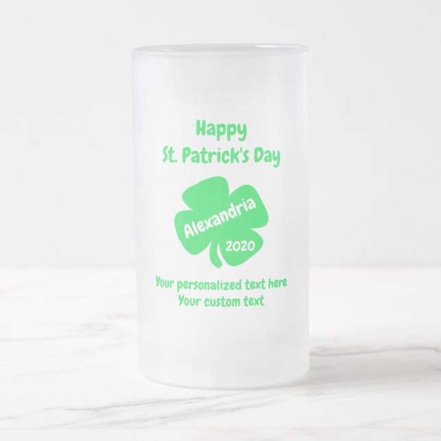 St. Patrick's Day Mattglas Bierglas (Mittel)
