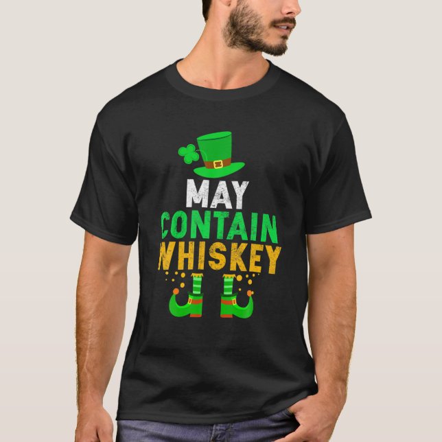 St Patricks Day May enthält Whiskey Drinks Men W T-Shirt (Vorderseite)