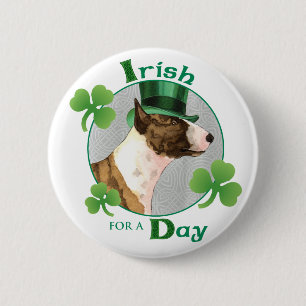 St. Patrick's Day Mini Bull Terrier Button