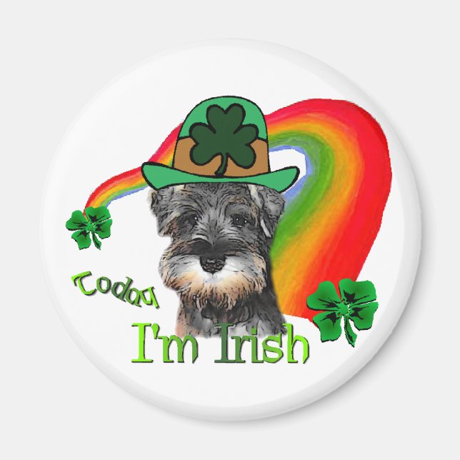 St. Patricks Day Mini Schnauzer Magnet (Vorne)