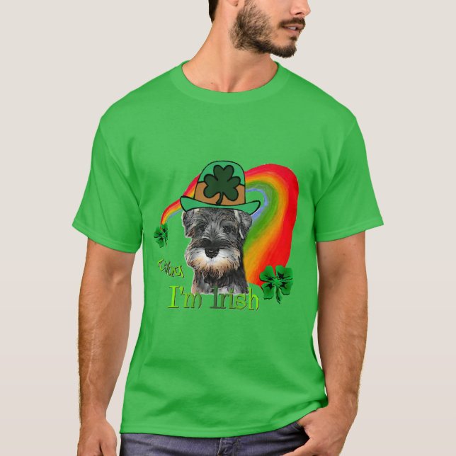 St. Patricks Day Mini Schnauzer T-Shirt (Vorderseite)