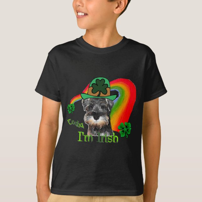 St. Patricks Day Mini Schnauzer T-Shirt (Vorderseite)