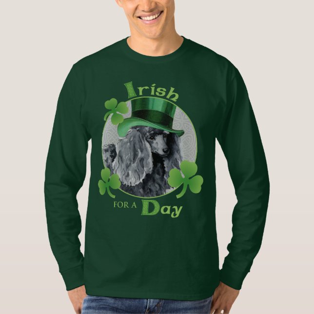 St. Patrick's Day Miniatur Poodle T-Shirt (Vorderseite)