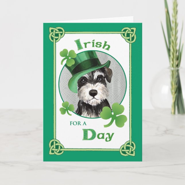 St. Patrick's Day Miniatur Schnauzer Karte (Vorderseite)