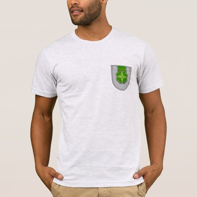 St Patrick's Day Minimalistisch Vier Blätter Kleeb T-Shirt (Vorderseite)