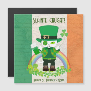 St. Patrick's Day mit einer glücklichen Katze Magn Magnetkarte