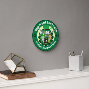 St. Patrick's Day mit einer glücklichen, Mit Augen Runde Wanduhr