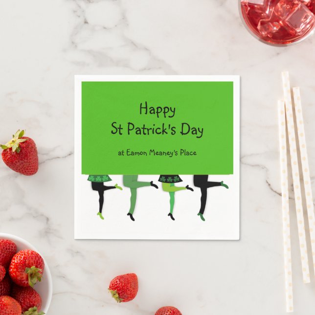 St Patrick's Day mit Irish Stepdancers' Legs Serviette (Beispiel)
