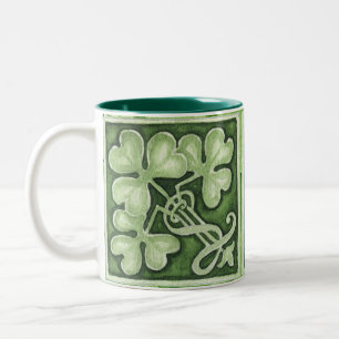 St. Patrick's Day mit Kleeblatt Green Aquarell T Zweifarbige Tasse