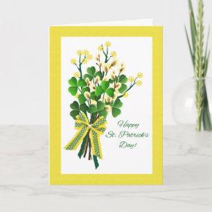 St. Patrick's Day mit Kleeblatt und Spring Bouquet Karte