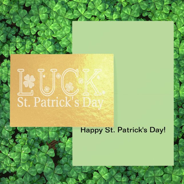 St. Patrick's Day mit Kleeblättern Urlaub Folienkarte (Luck of St Patrick's Day with Shamrocks Holiday Foil Card)
