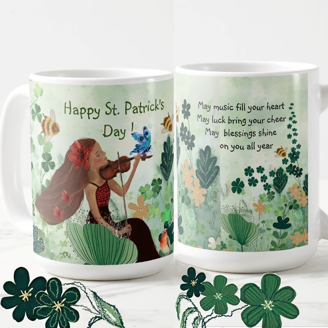 St. Patrick's Day mit Musik Kaffeetasse (ST Patrick's Day with music Mug)
