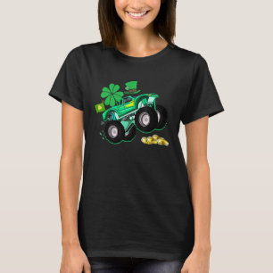 St Patrick's Day Monster Truck Shamrock Lepre Chau T-Shirt