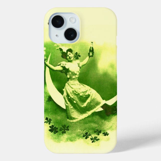 ST. PATRICK'S DAY MOON LADY MIT KLEEBLÄTTERN Case-Mate iPhone HÜLLE (Rückseite)
