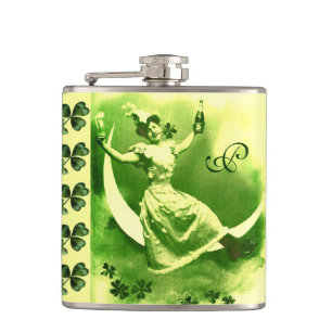 ST PATRICK'S DAY MOON LADY MIT KLEEBLATTS Monogram Flachmann