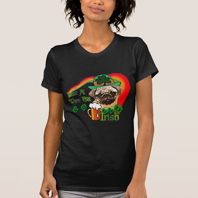 St. Patrick's Day Mops T-Shirt (Vorderseite)