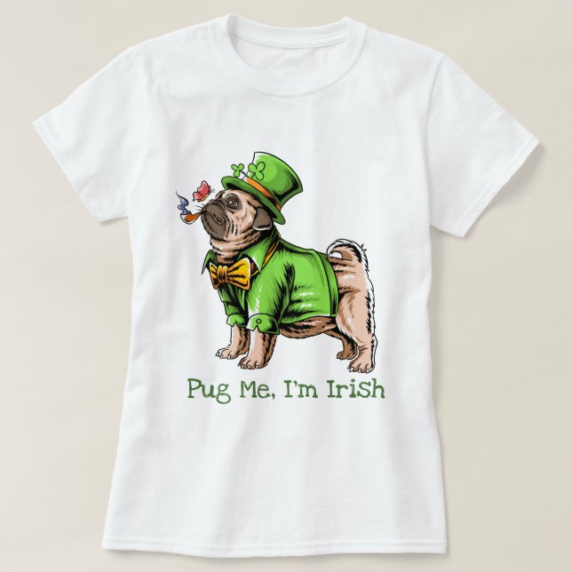 St. Patrick's Day Mops T-Shirt (Design vorne)