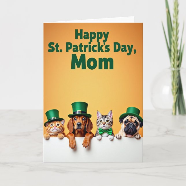 St. Patricks Day-Mutter-Tierkarte Karte (Vorderseite)