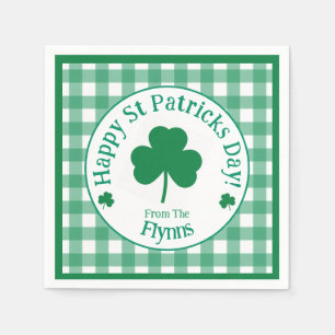 St Patricks Day NAME Irisches Kleeblatt Grün Häkch Serviette