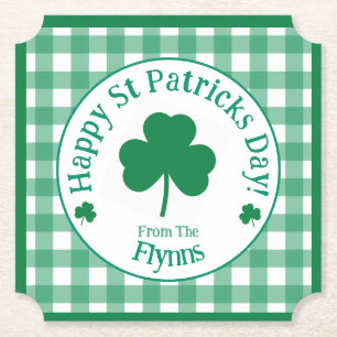 St Patricks Day NAME Irisches Kleeblatt Grün Häkch Untersetzer
