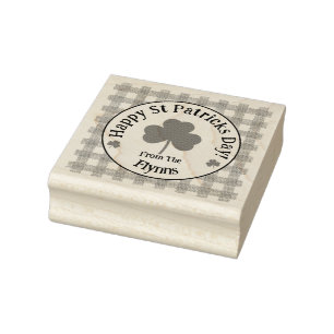 St Patricks Day NAME Irisches Kleeblatt Grün Kontr Gummistempel