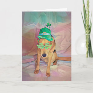 St Patricks Day Niedlich Funny Irish Hipster Dog Karte