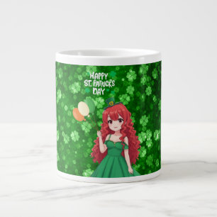 St. Patrick's Day niedlich, Irish Anime Klasse Jumbo-Tasse