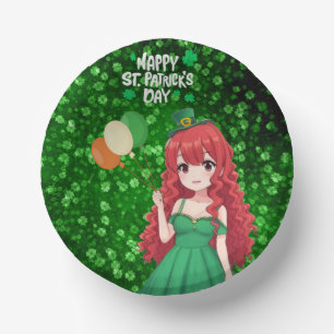 St. Patrick's Day niedlich, Irish Anime Klasse Pappteller