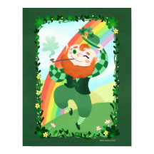St. Patrick's Day Niedlich Leprechaun Art Print