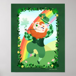 St. Patrick's Day Niedlich Leprechaun Art Print Poster