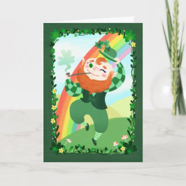 St. Patrick's Day Niedlich Leprechaun Karte