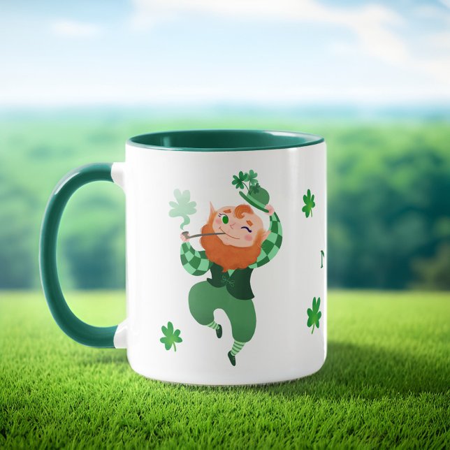 St. Patrick's Day Niedlich Leprechaun Personalisie Tasse (Von Creator hochgeladen)