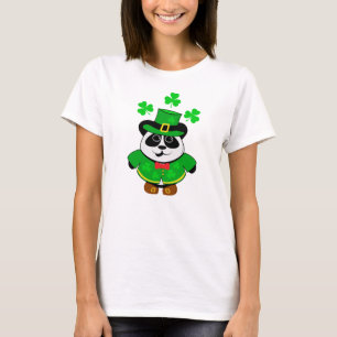 St Patricks Day Niedlich Panda Bear T-Shirt