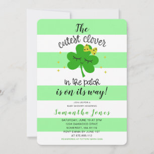 St Patrick's Day Niedliche Clover Baby Dusche Einladung