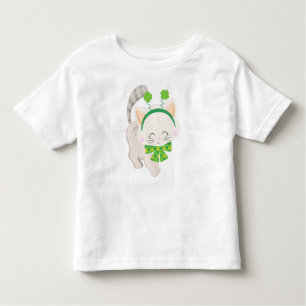 St. Patrick's Day, Niedliche Katze, Lucky Clovers Kleinkind T-shirt
