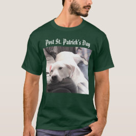 St. Patrick's Day Niedlicher, blauer weißer Hund R T-Shirt