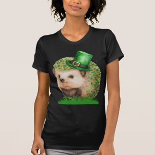 St. Patrick's Day Niedlicher Igel Black T Shirt