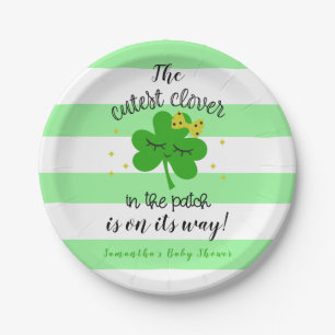 St Patrick's Day Niedliches Clover Baby Shower Par Pappteller