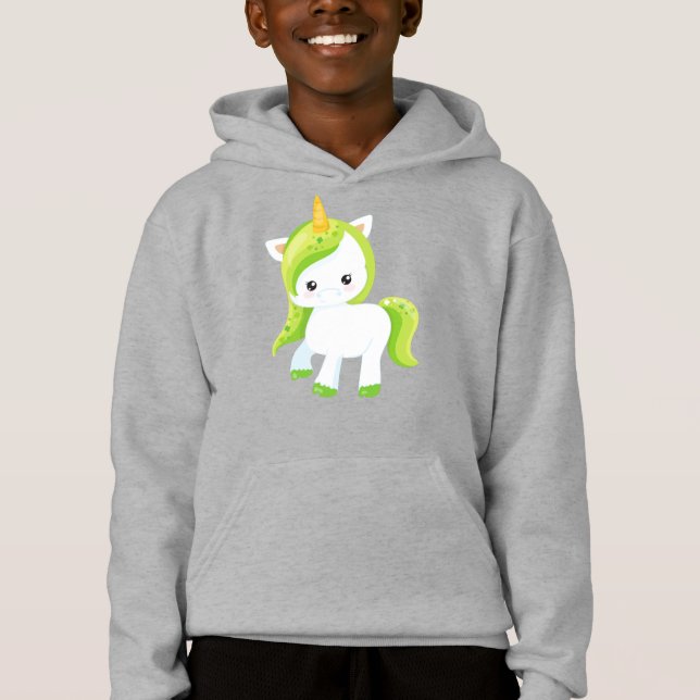 St. Patrick's Day, Niedliches Einhorn, magisches E Hoodie (Vorderseite)