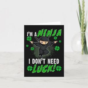 St. Patrick's Day Ninja Luck Green Kids Geschenkha Karte