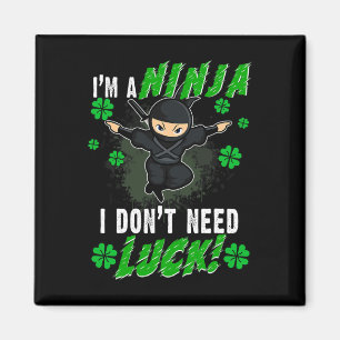 St. Patrick's Day Ninja Luck Green Kids Geschenkha Magnet