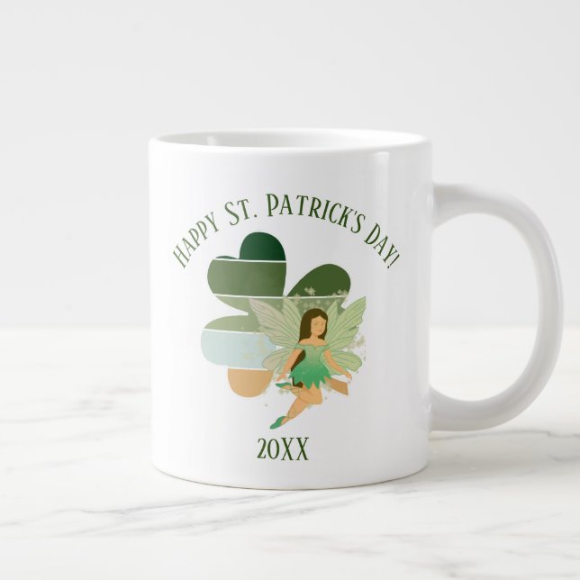 St. Patrick's Day Not Kleeblatt Irish Fairy Jumbo-Tasse (Rechts)