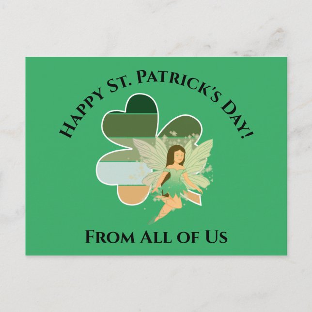 St. Patrick's Day Not Kleeblatt Irish Fairy Postkarte (Vorderseite)