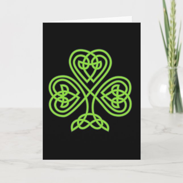 St. Patrick's Day Notecard~Celtic Kleeblatt Karte (Vorderseite)