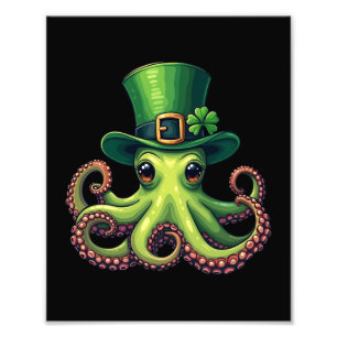 St Patricks Day Octopus Niedlich Saint Pattys Fotodruck