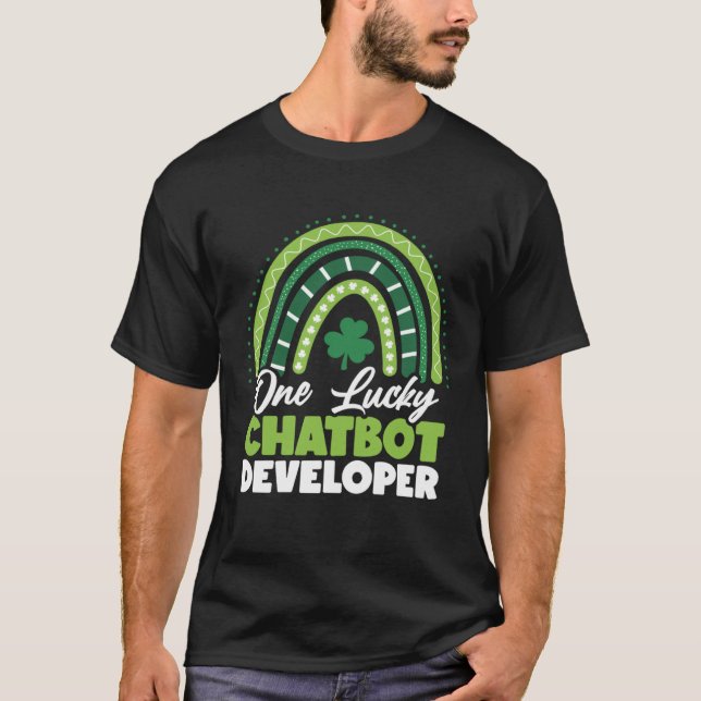 St Patricks Day One Lucky Chatbot Developer T-Shirt (Vorderseite)