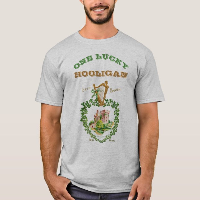 St Patrick's Day One Lucky Hooligan Blarney Castle T-Shirt (Vorderseite)